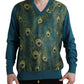 Dolce & Gabbana Green Peacock Feather Pullover Sweater