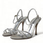 Dolce & Gabbana Silver Crystal Ankle Strap Sandals Shoes