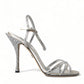 Dolce & Gabbana Silver Crystal Ankle Strap Sandals Shoes