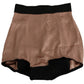 Dolce & Gabbana Beige Silk High Waist Mini Hot Pants Shorts