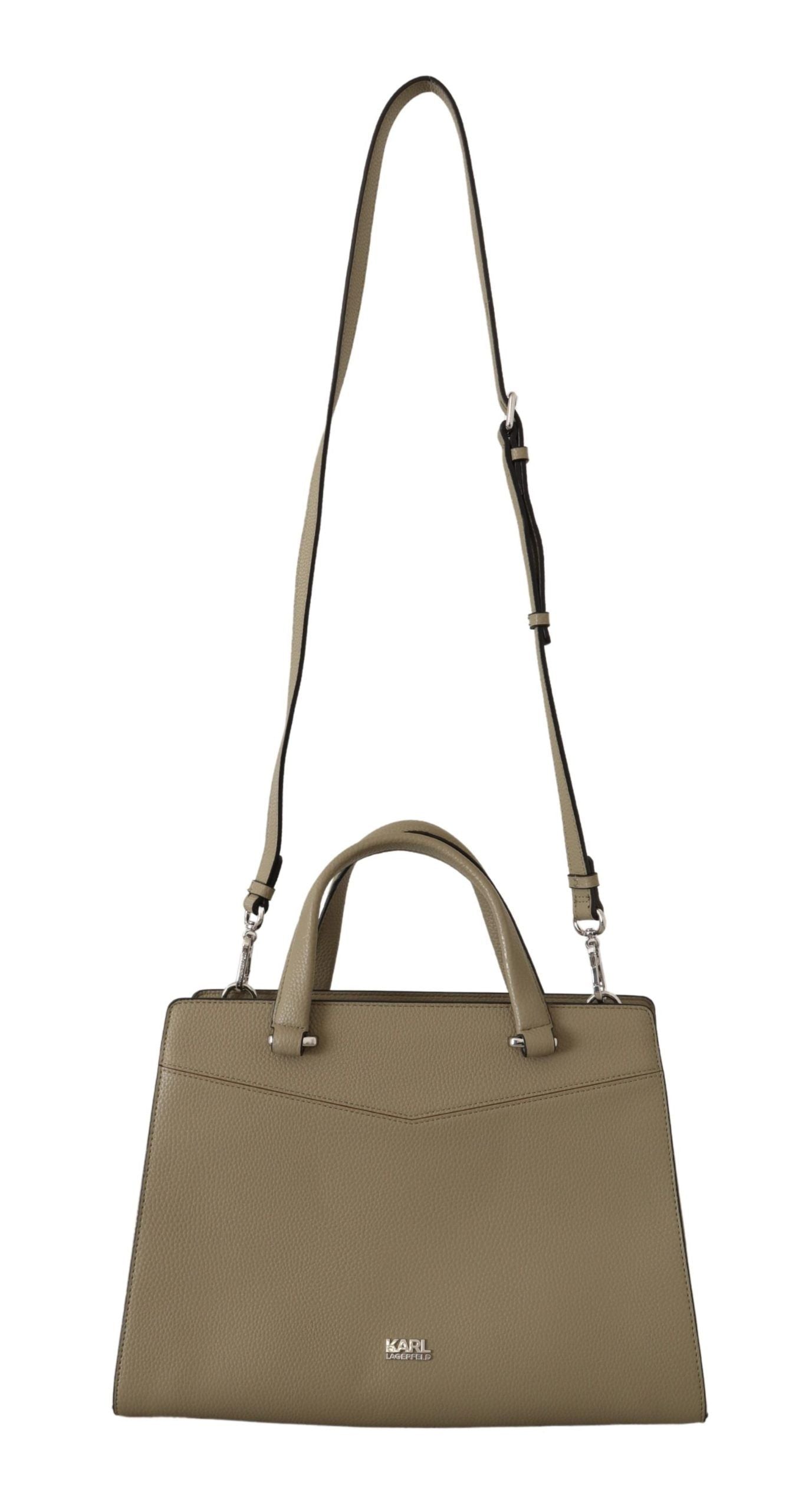 Karl Lagerfeld Sage Green Leather Tote Bag