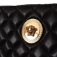 Versace Black Nappa Leather Medusa Large Tote Bag