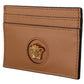 Versace Brown Calf Leather Card Holder Wallet