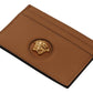 Versace Brown Calf Leather Card Holder Wallet