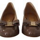 Salvatore Ferragamo Brown Naplak Calf Leather Pumps Shoes