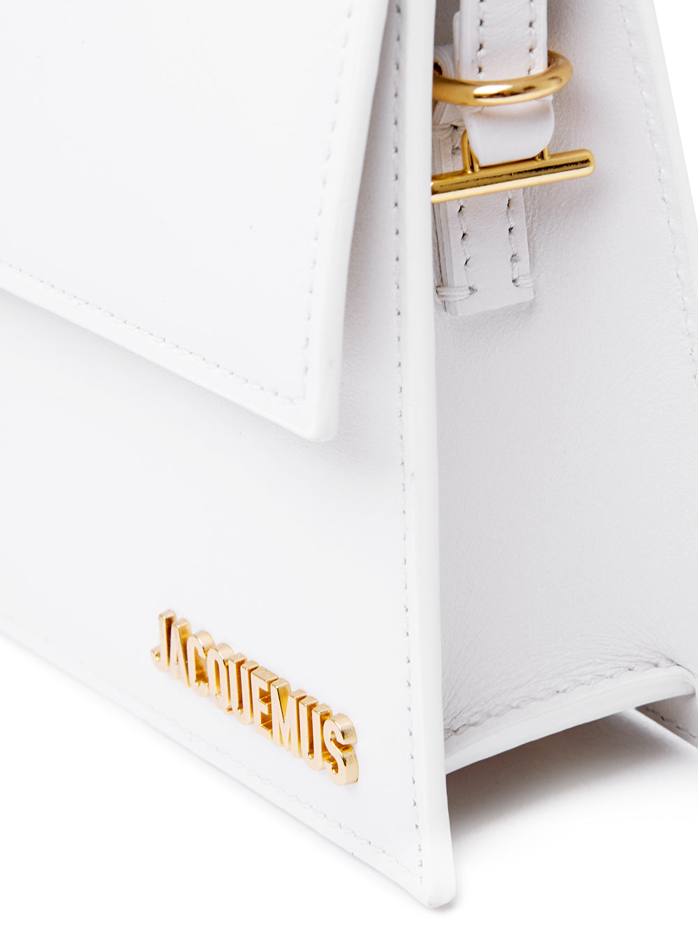 Jacquemus White Leather Le Bambino Long Shoulder Bag