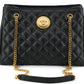 Versace Black Quilted Nappa Leather Medusa Tote Handbag