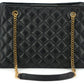 Versace Black Quilted Nappa Leather Medusa Tote Handbag