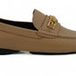 Versace Beige Calf Leather Loafers Shoes