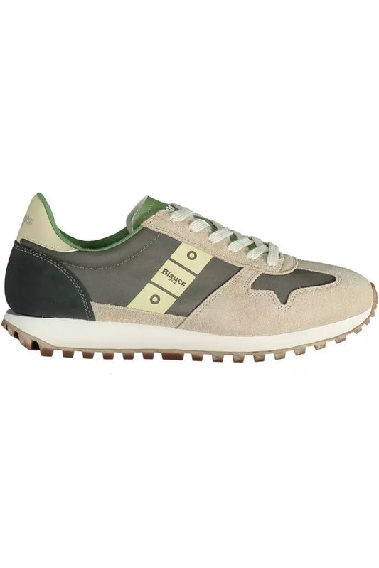 Blauer Beige Polyester Sneaker