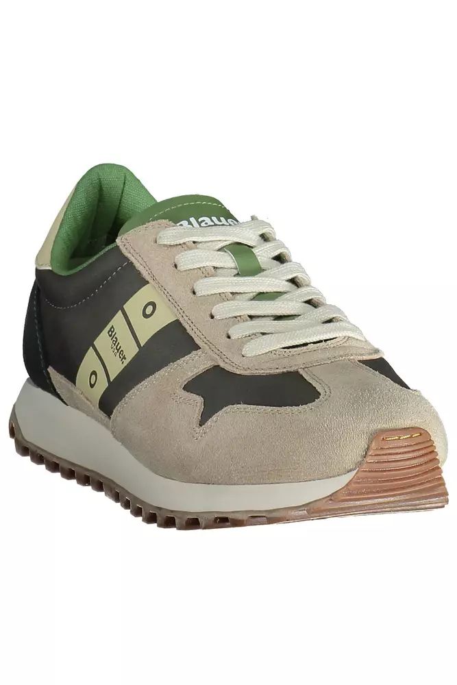 Blauer Beige Polyester Sneaker