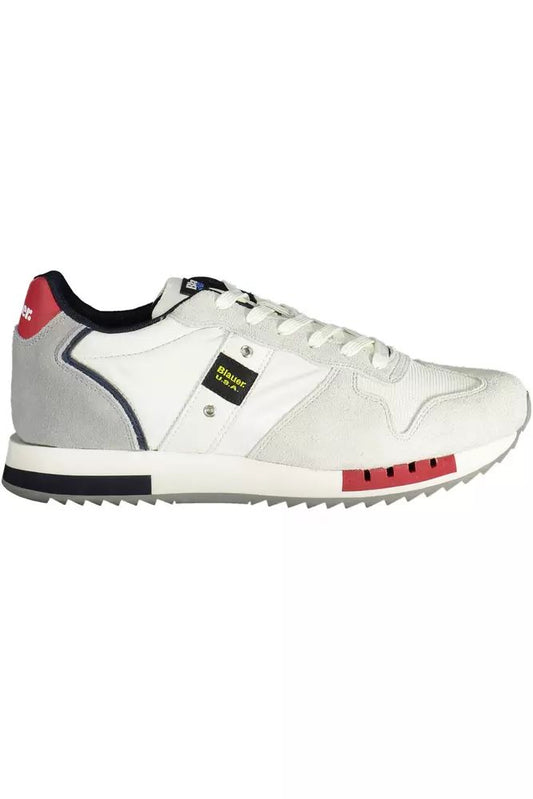 Blauer White Polyester Sneaker