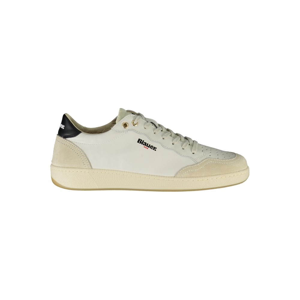 Blauer White Polyester Sneaker