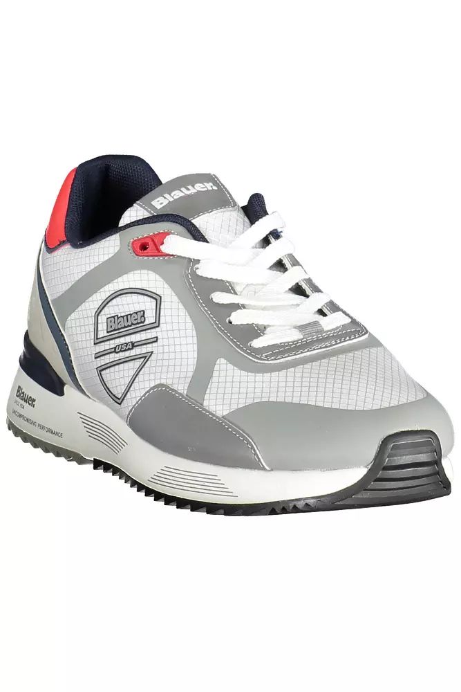 Blauer White Polyester Sneaker