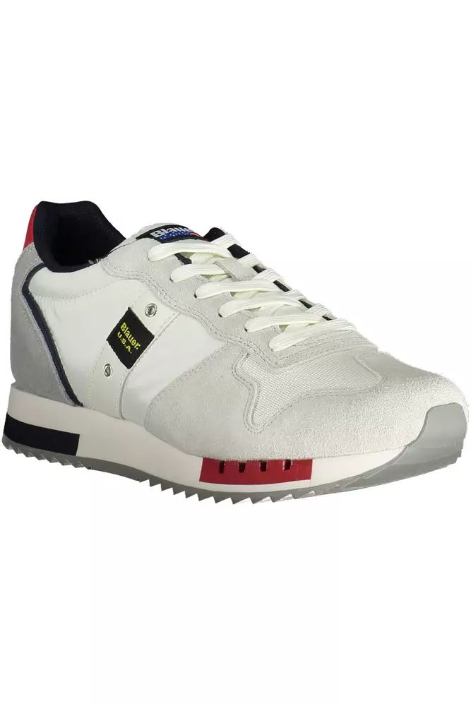 Blauer White Polyester Sneaker