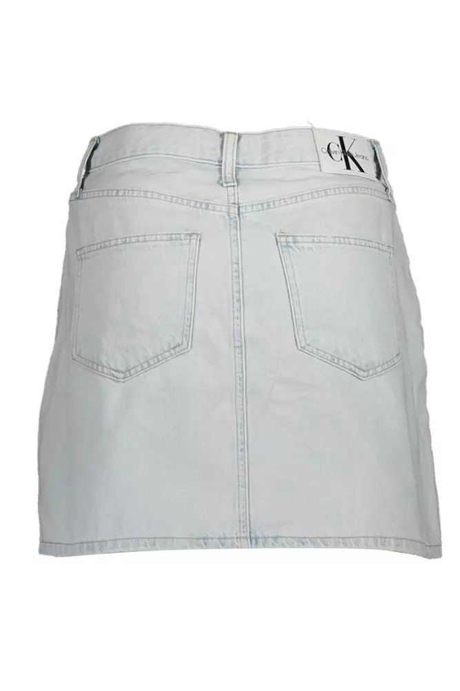 Calvin Klein Light Blue Cotton Skirt