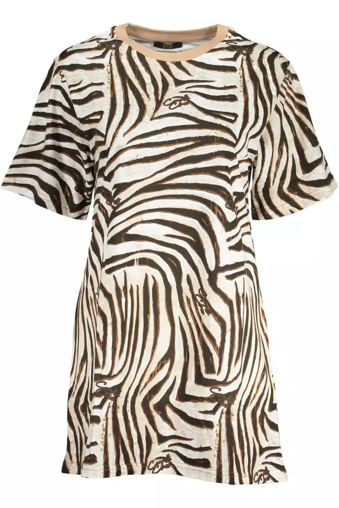 Cavalli Class Beige Cotton Dress