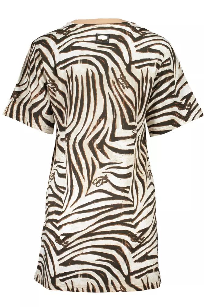 Cavalli Class Beige Cotton Dress