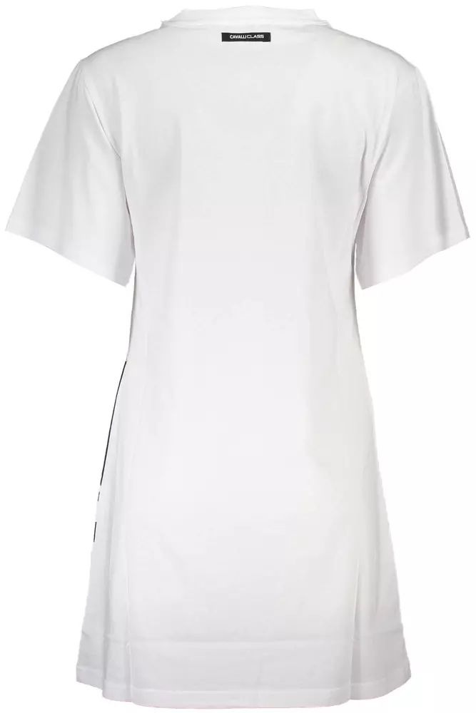 Cavalli Class White Cotton Dress