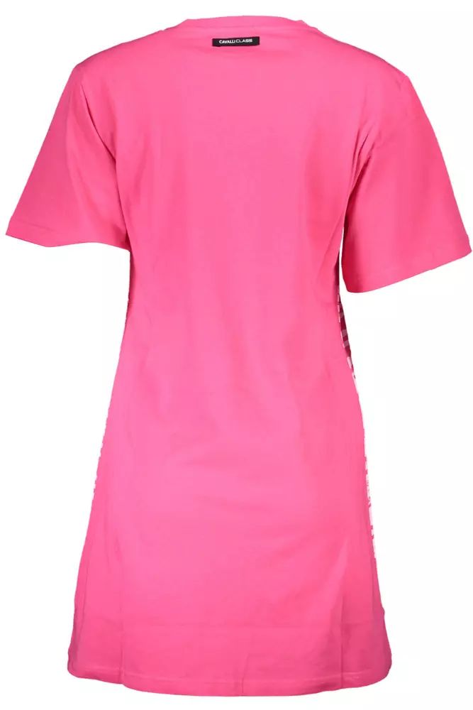 Cavalli Class Pink Cotton Dress