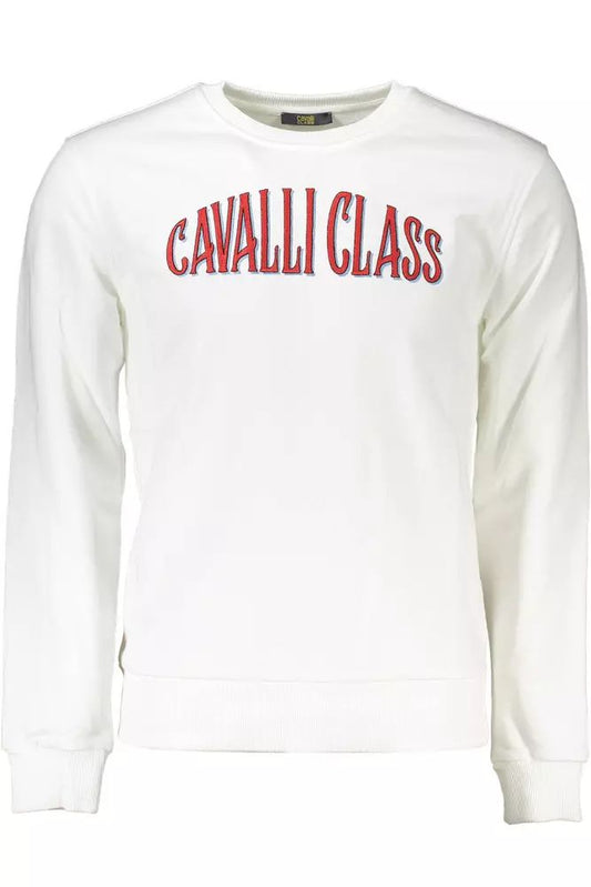 Cavalli Class White Cotton Sweater