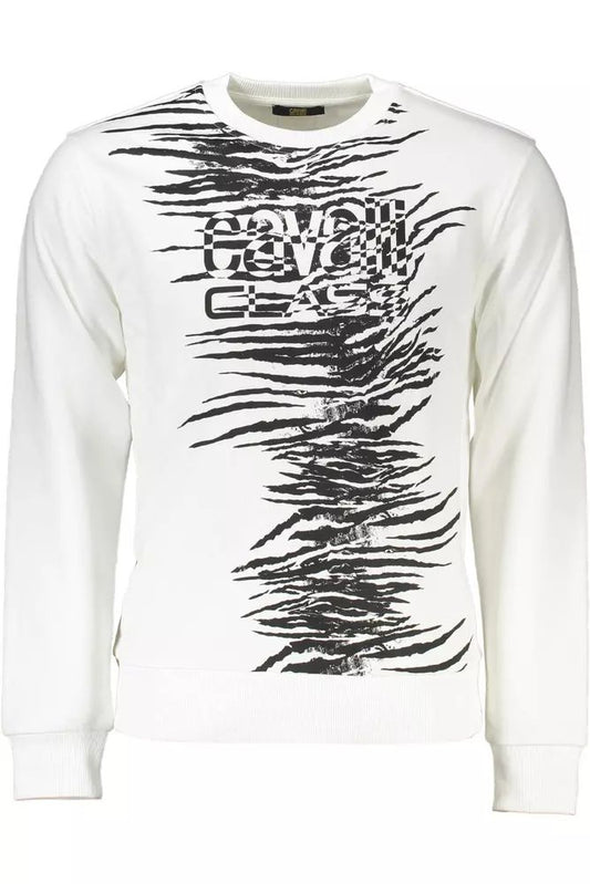 Cavalli Class White Cotton Sweater