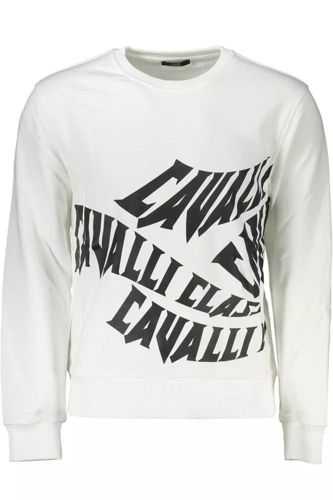 Cavalli Class White Cotton Sweater