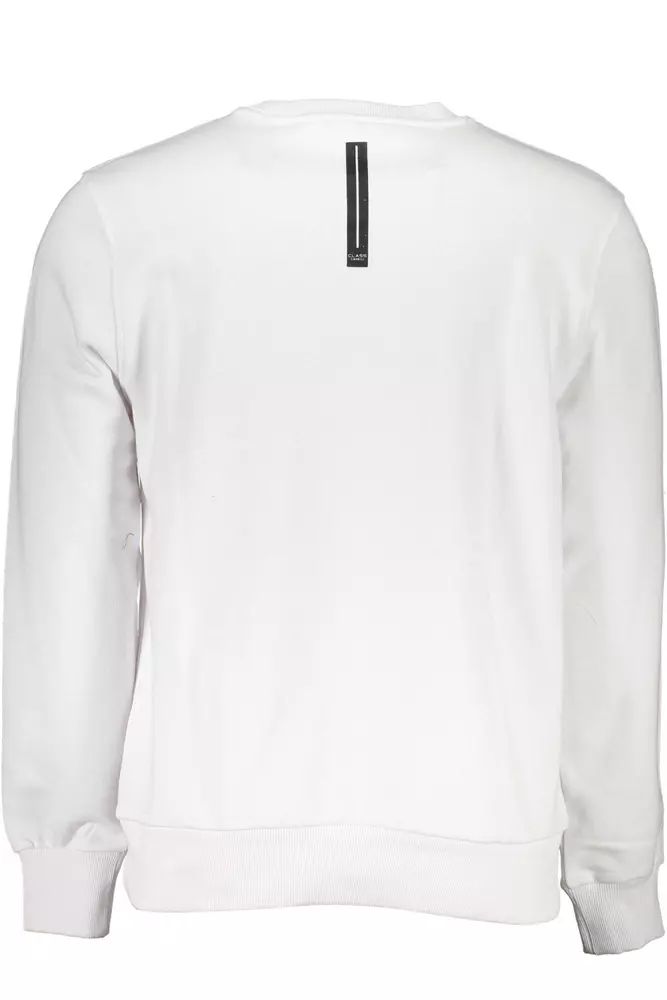 Cavalli Class White Cotton Sweater