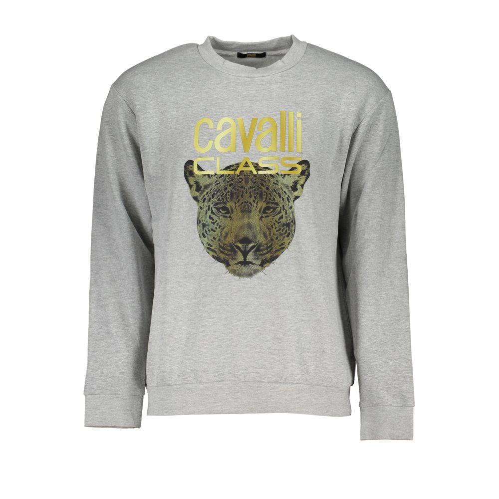 Cavalli Class Gray Cotton Sweater