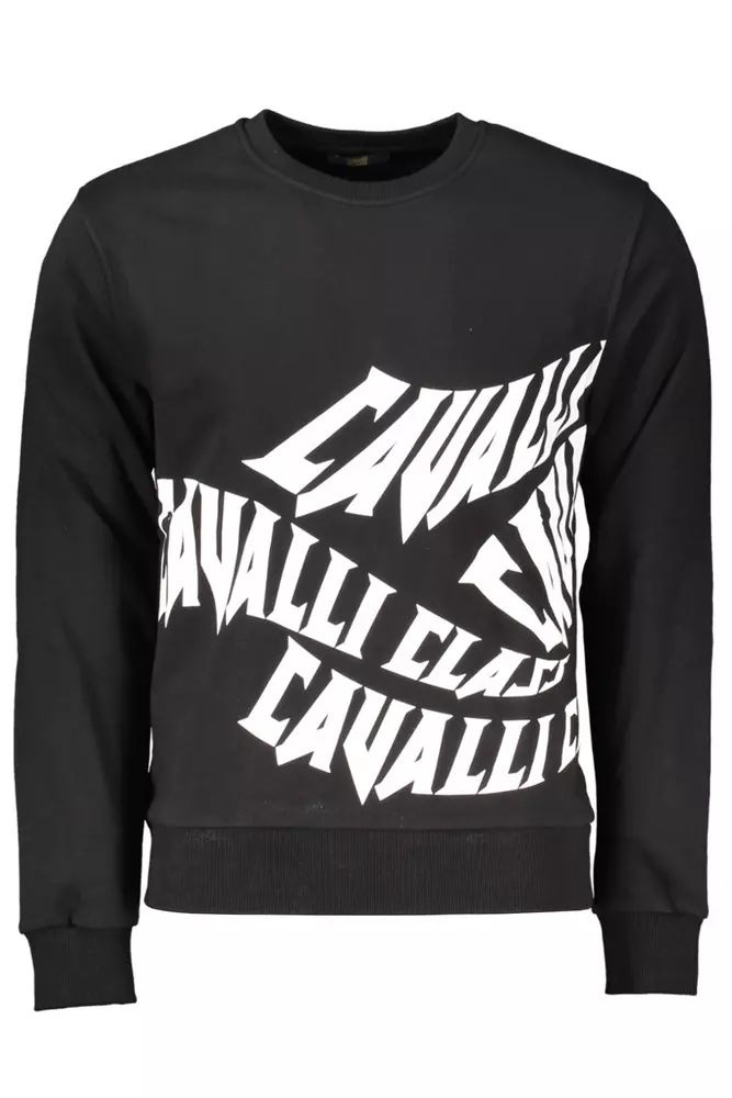 Cavalli Class Black Cotton Sweater