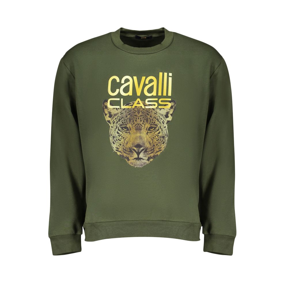 Cavalli Class Green Cotton Sweater