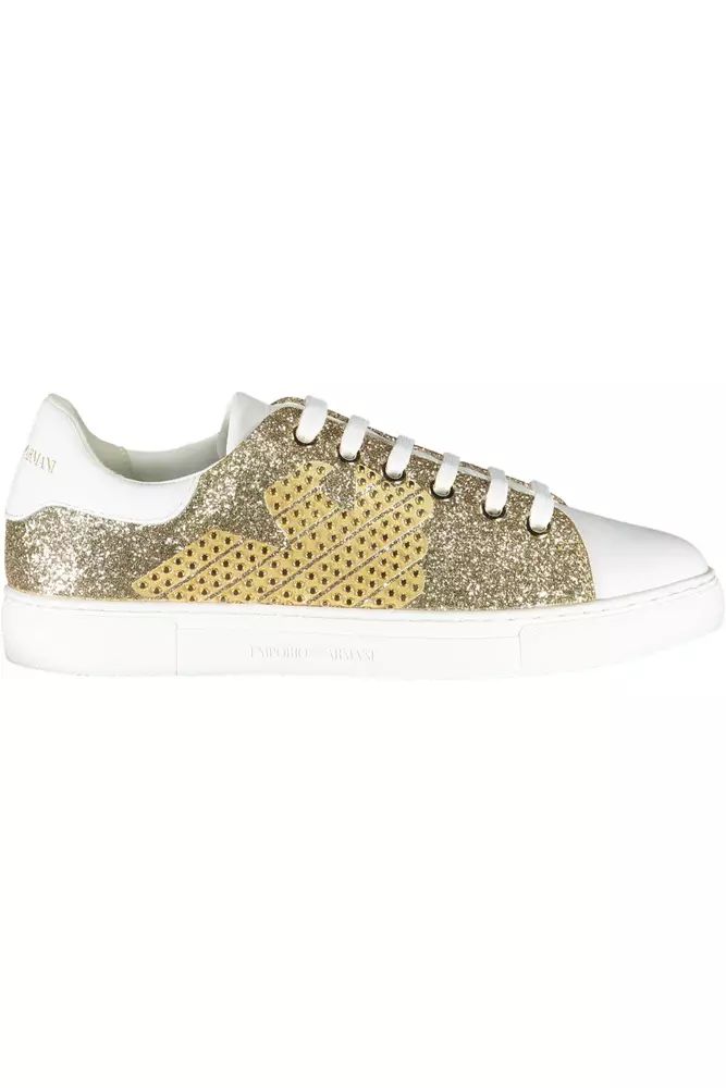 Emporio Armani Gold Polyester Sneaker