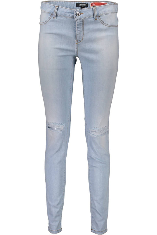 Just Cavalli Light Blue Cotton Jeans & Pant