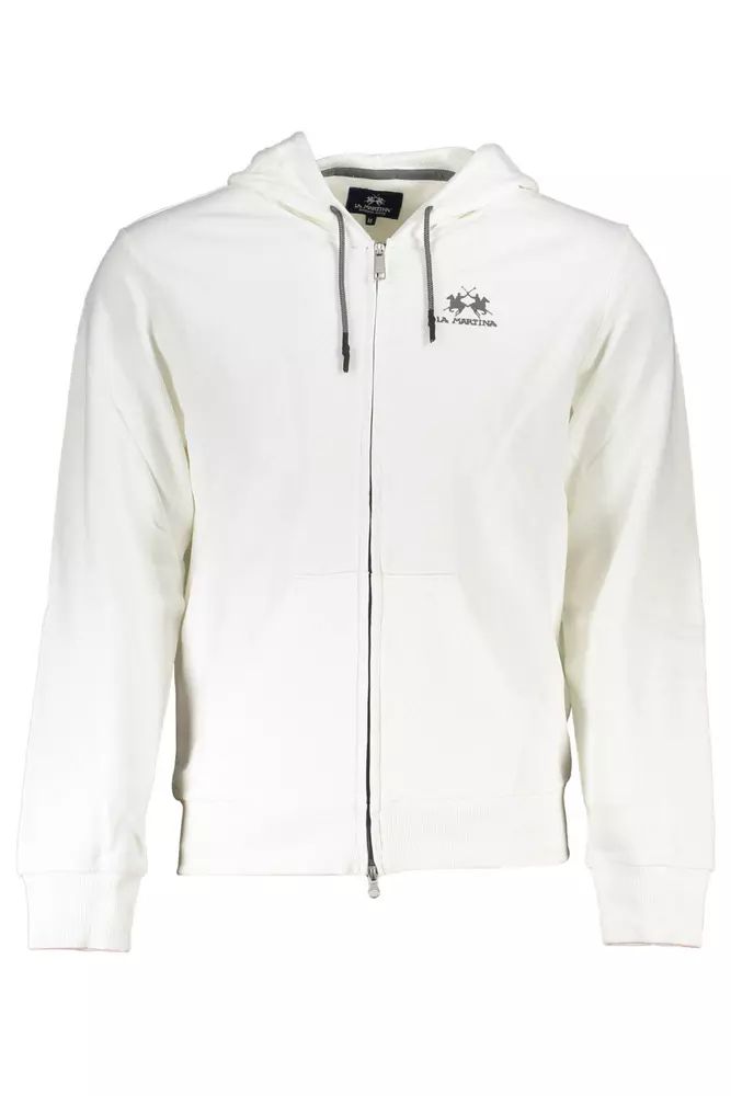 La Martina White Cotton Sweater