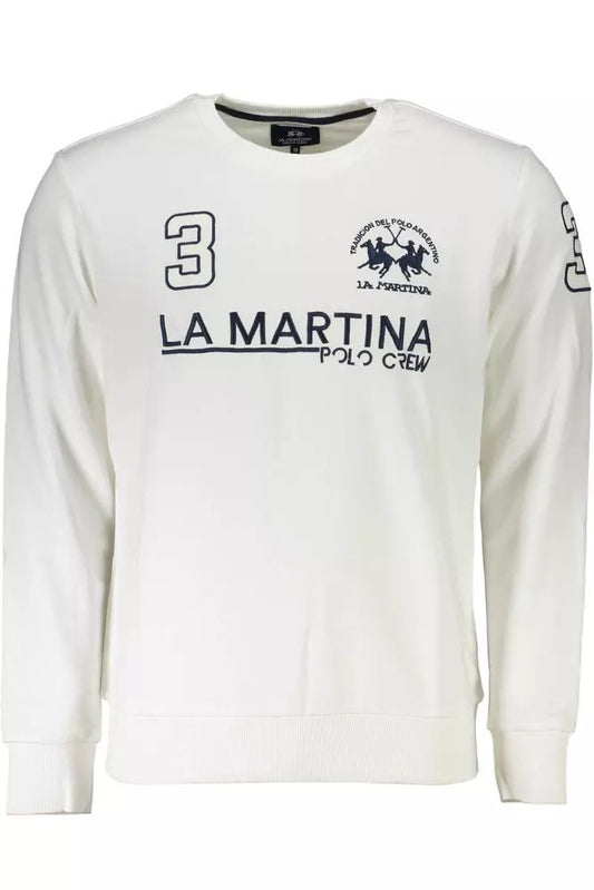 La Martina White Cotton Sweater