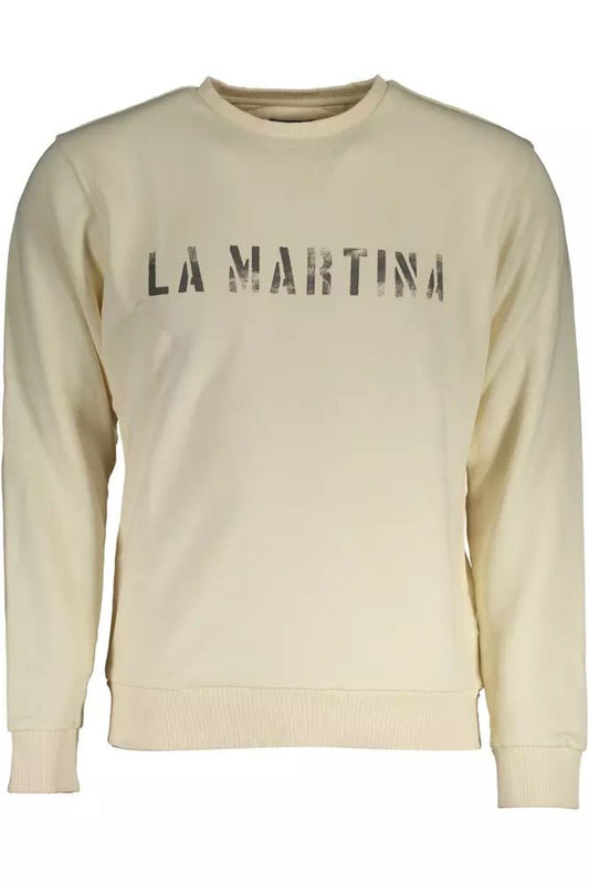 La Martina White Cotton Sweater