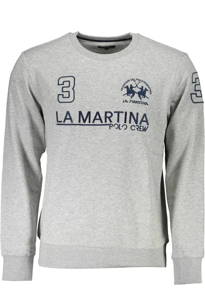 La Martina Gray Cotton Sweater