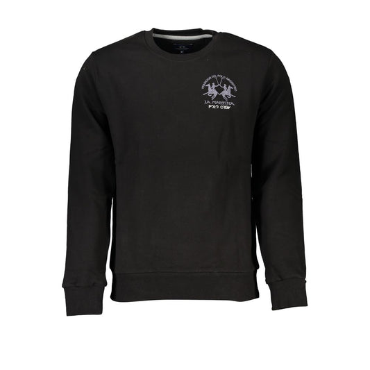 La Martina Black Cotton Sweater