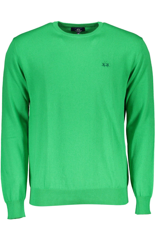 La Martina Green Cotton Sweater