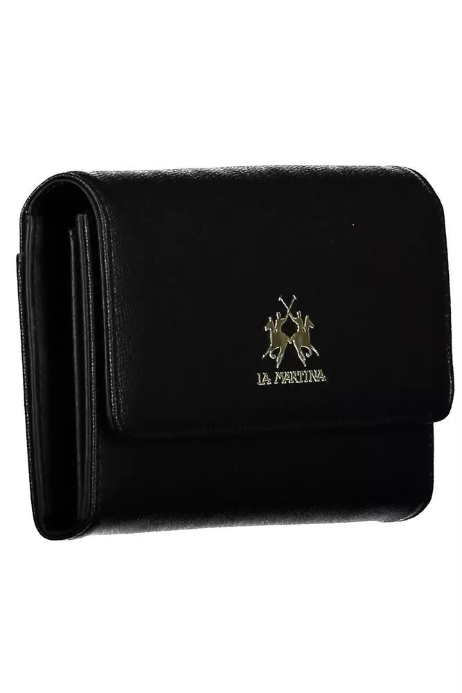 La Martina Black Polyethylene Wallet