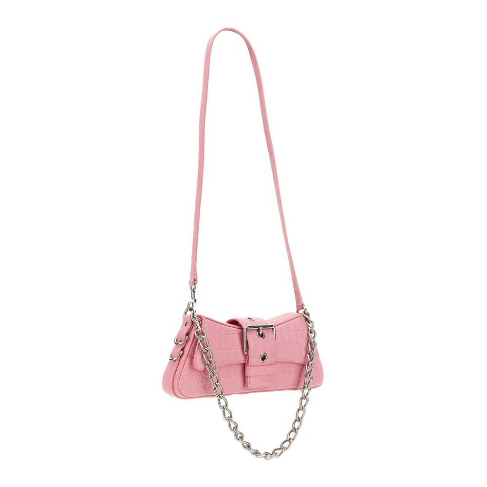 Balenciaga Chic Pink Leather Flap Bag with Matte Finish