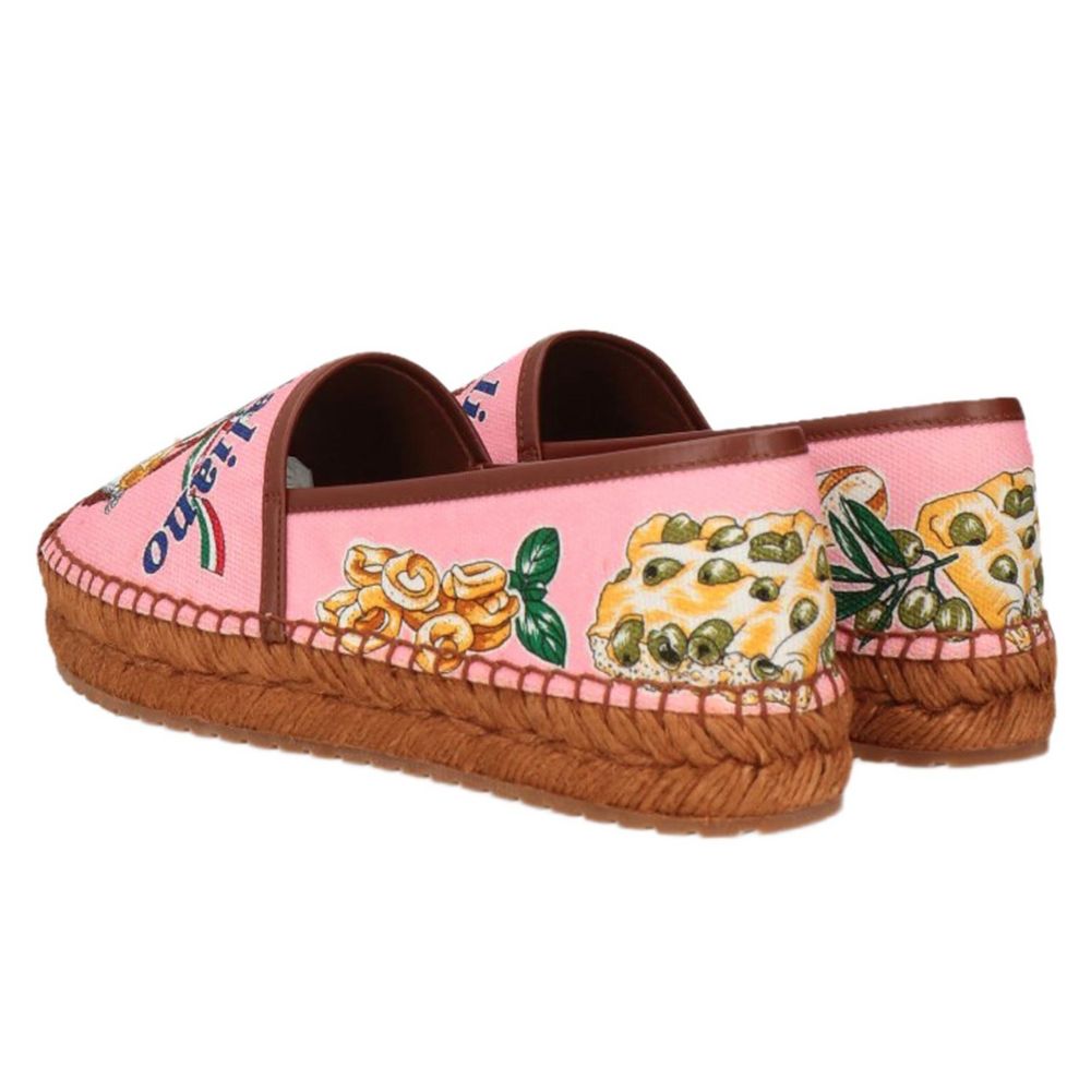 Dolce & Gabbana Chic Canvas and Wicker Espadrille Slippers