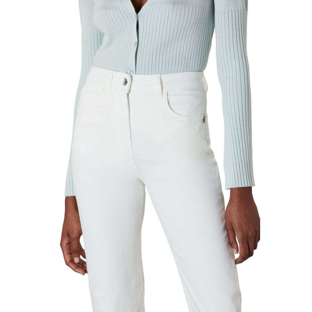 Patrizia Pepe White Cotton Jeans & Pant