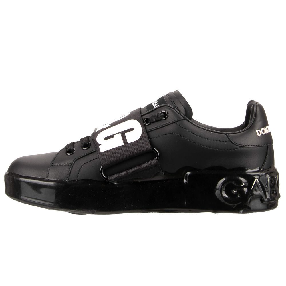 Dolce & Gabbana Black Leather Sneaker