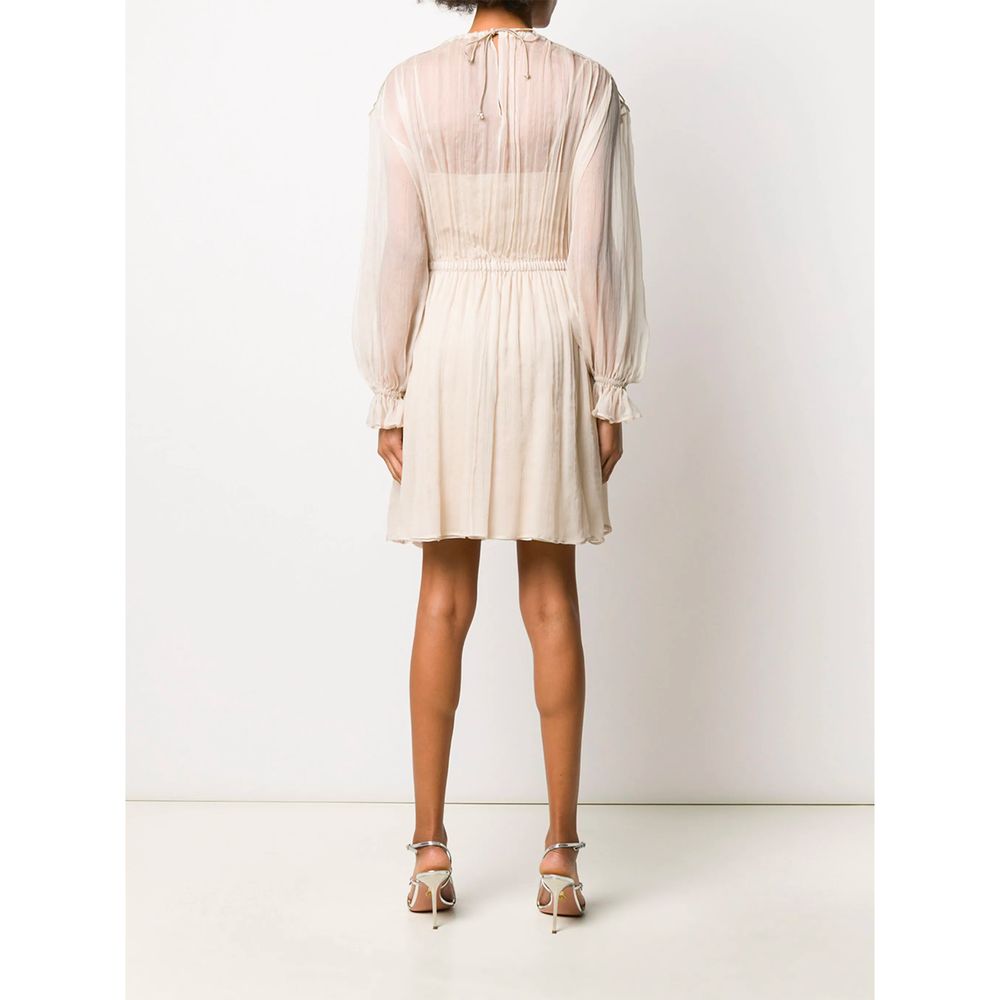 Alberta Ferretti Beige Silk Dress