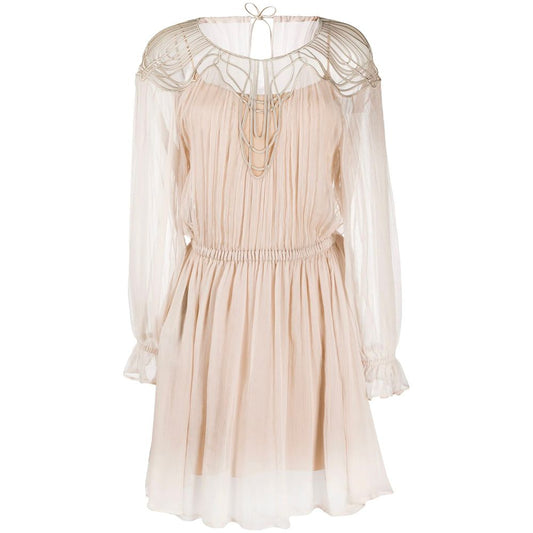 Alberta Ferretti Beige Silk Dress