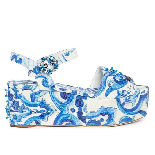 Dolce & Gabbana Blue Viscose Sandal