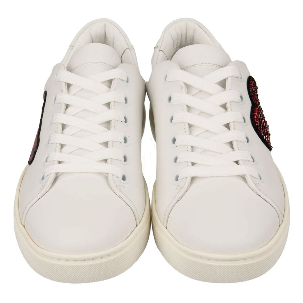 Dolce & Gabbana White Leather Di Calfskin Sneaker