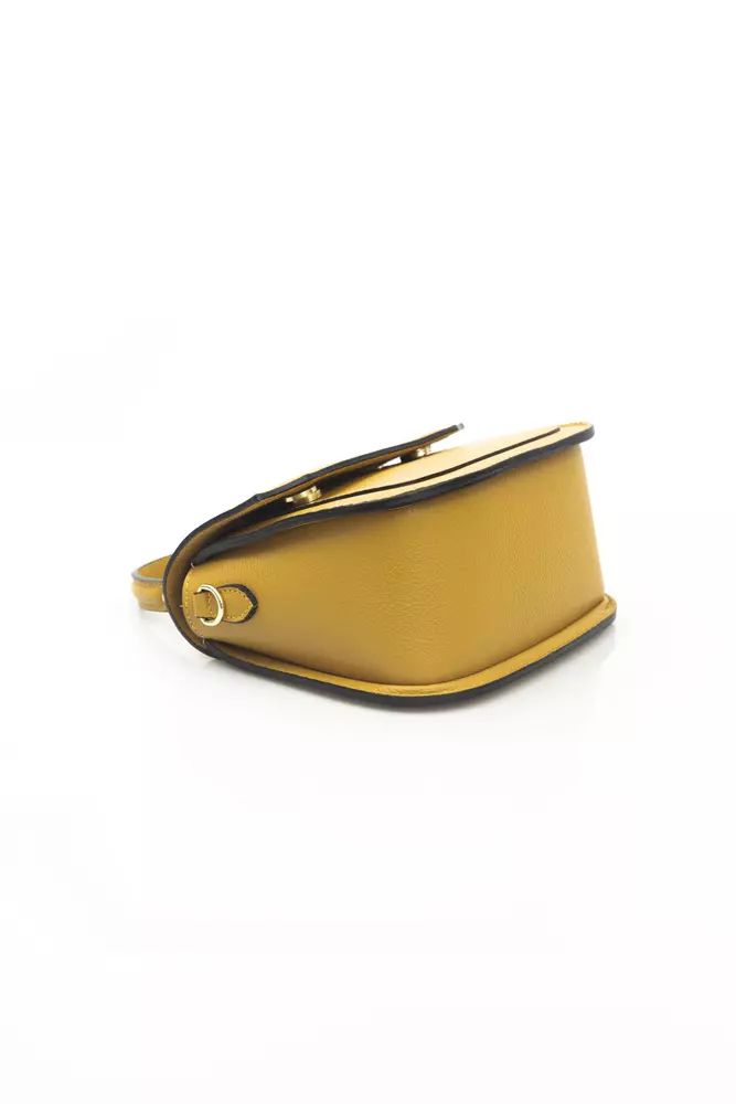 Baldinini Trend Golden Yellow Elegance Leather Shoulder Bag