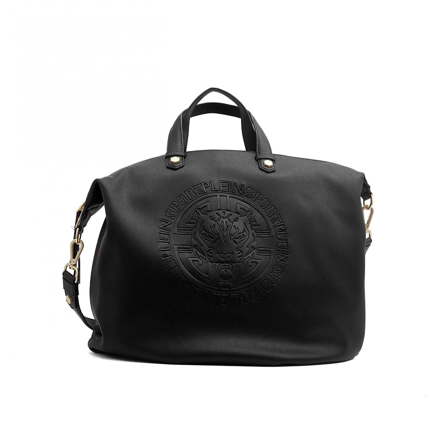 Plein Sport Elegant Black Sporty Shopping Bag with Logo Detail